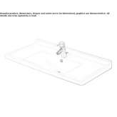 Rectangular ceramic washbasin Dardagny