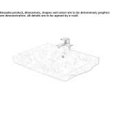 Rectangular single ceramic washbasin with overflow Telica