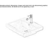 Built-in rectangular ceramic washbasin Dorolt