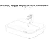 Rectangular ceramic washbasin Odemira