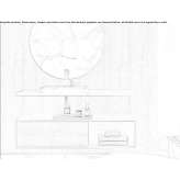 Estremoz marble washbasin with wooden drawers McLean