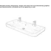 Double ceramic washbasin with overflow Odemira