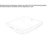 Square ceramic washbasin with overflow Dardagny