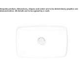Rectangular countertop ceramic washbasin Harpole