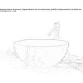 Round countertop washbasin made of Carrara marble Dent