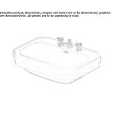 Ceramic washbasin with overflow Abergele