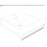 Rectangular single ceramic washbasin with towel rail Woumen