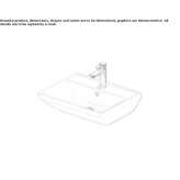 Rectangular ceramic washbasin mounted to the wall Beuna