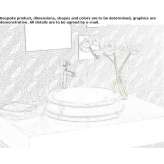 Round semi-recessed washbasin Badolato