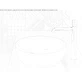 Round ceramic washbasin, countertop Rude