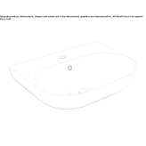 Oval wall-mounted ceramic washbasin Namora