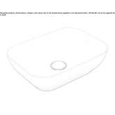 Rectangular countertop ceramic washbasin Rude
