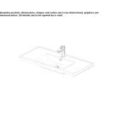 Rectangular recessed washbasin with integrated countertop Beuna