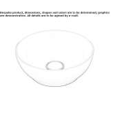 Round ceramic washbasin, countertop Rude