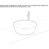 Round ceramic washbasin, countertop Soprana
