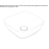 Square ceramic washbasin, countertop Rude