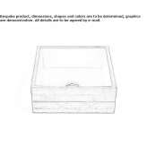 Square countertop washbasin made of concrete and cement materials Horezu