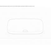 Built-in rectangular ceramic washbasin Rogno