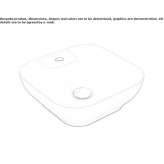 Square ceramic washbasin, countertop Rude