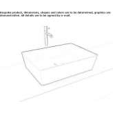 Rectangular countertop ceramic washbasin Soprana