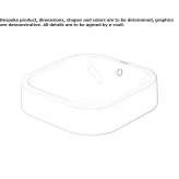 Countertop washbasin made of square, polished ceramics Odemira