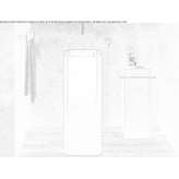 Free-standing square ceramic washbasin Ortueri