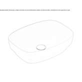 Ceramic semi-recessed washbasin in a rectangular shape Mnisek