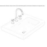 Rectangular ceramic washbasin with overflow Neponsit