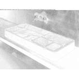 Rectangular countertop washbasin made of marble Maniowy
