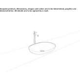 Ceramic washbasin, semi-built-in, oval Trafford