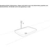 Ceramic semi-recessed washbasin in a rectangular shape Trafford