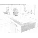 Rectangular Akron© washbasin with towel rail Puolanka