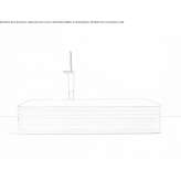 Ceramic countertop washbasin, rectangular, single Tecka
