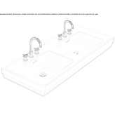 Double ceramic washbasin with overflow Neponsit