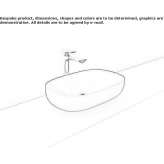 Oval countertop ceramic washbasin Jumelles