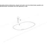 Oval ceramic washbasin, recessed Trafford