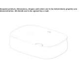 Rectangular countertop ceramic washbasin Pinet