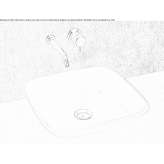 Square ceramic washbasin, countertop Rude
