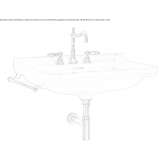 Rectangular ceramic washbasin for wall mounting Lugrin