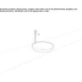 Semi-built-in round ceramic washbasin Trafford