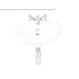 Oval porcelain wall washbasin Chavelot