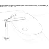 Ceramic countertop washbasin, oval, single Larga