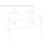Console double ceramic washbasin with towel rail Lugrin