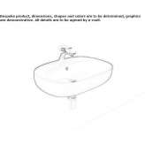 Oval wall-mounted ceramic washbasin Jumelles