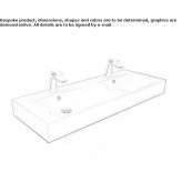 Double rectangular wall washbasin Albinia