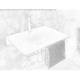Wall-mounted ceramic washbasin with a towel rack Bianzone