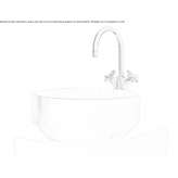 Round countertop washbasin made of marble Malagon