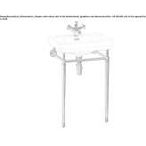 Rectangular console washbasin made of porcelain glass Them