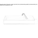 Ceramic countertop washbasin, rectangular, single Sedbergh