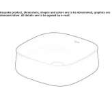 Single square ceramic countertop washbasin Pinet